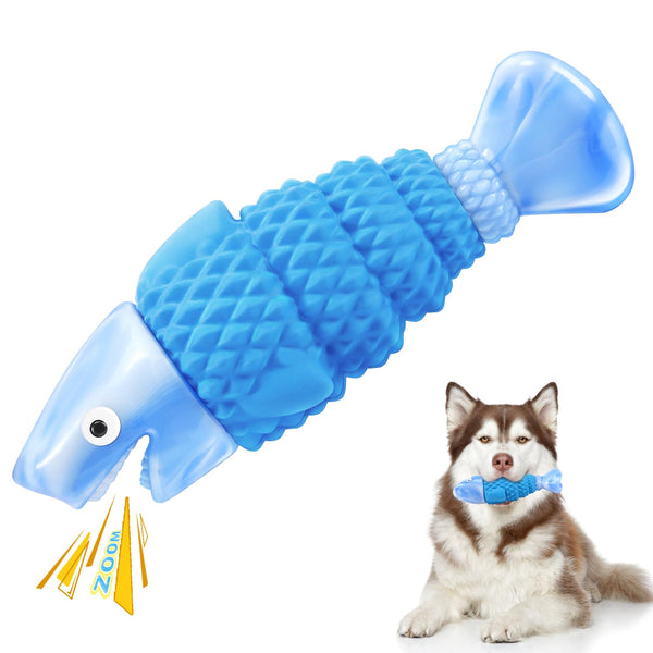 WinTour Tough Dog Toys for Aggressive Chewers Large Breed, Indestructible Dog Toys for Large Dogs, Dog Chew Toys for Aggressive Chewers, Durable Dog Toys, Squeaky Dog Toys, Large Dog Toys for Big Dogs Blue Shark