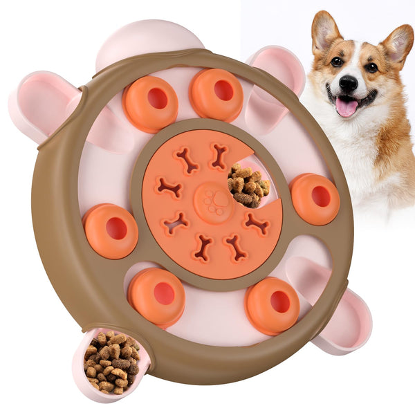 Dog Puzzle Toys, Interactive Dog Toys, Turtle Dog Enrichment Toys for Puppy Mentally Stimulating Treat Dispenser Dog Treat Puzzle Feeder for Small, Medium and & Large Dogs Treat Training orange