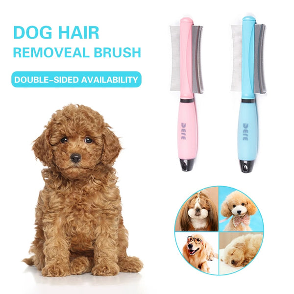 Pet Brush Double Sided Arc-shaped Stainless Steel Pets Hair Removal Comb For Dogs Cats Anti-slip Grooming Tools Pet Products