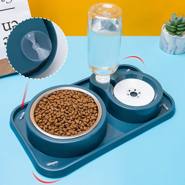 Pet Dog Bowl And Drinkers Stainless Steel Cat Raised Bowl For Dogs Cats Feeder Waterer Non-slip Pet Bowls Dog Accessories