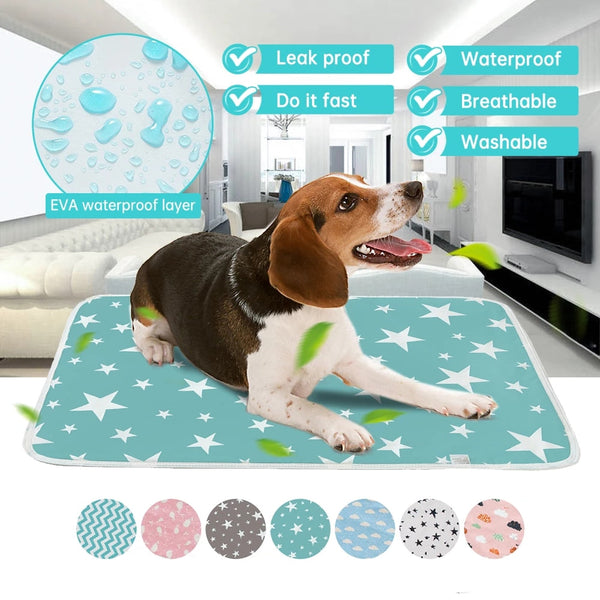 Reusable Dog Urine Pad Waterproof Pet Training Mat Absorbent Breathable Dog Diaper Mat Doggy Pee Pads Pet Accessories