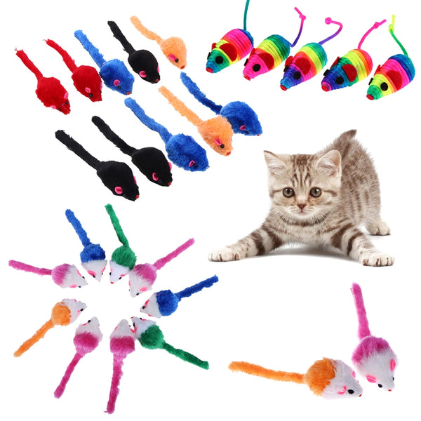 1/5/10pcs Mini Colorful Cat Toys Plush False Mouse Toys for Cats Kitten Animal Funny Playing Pet Cat Products Cat Supplies