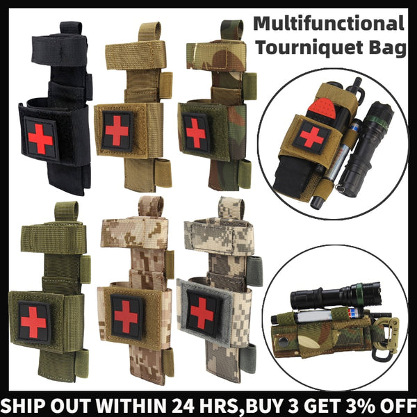 1-3pcs Tactical Bag First Aid Kit Molle Pouch Belt Fast Tourniquet Shear CAT Multifunction Military Survival Gear Tool Accessory