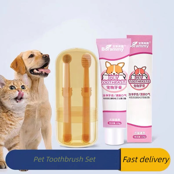 Pet Dog Toothbrush Brush Silicone Soft Toothbrush Oral Care Puppy Toothbrush Toothpaste Pet Kit Teeth Cleaning Cat Care Supplies